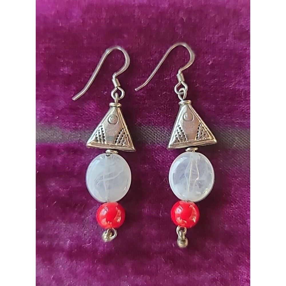 Fish Shaped Earrings Beaded Vintage